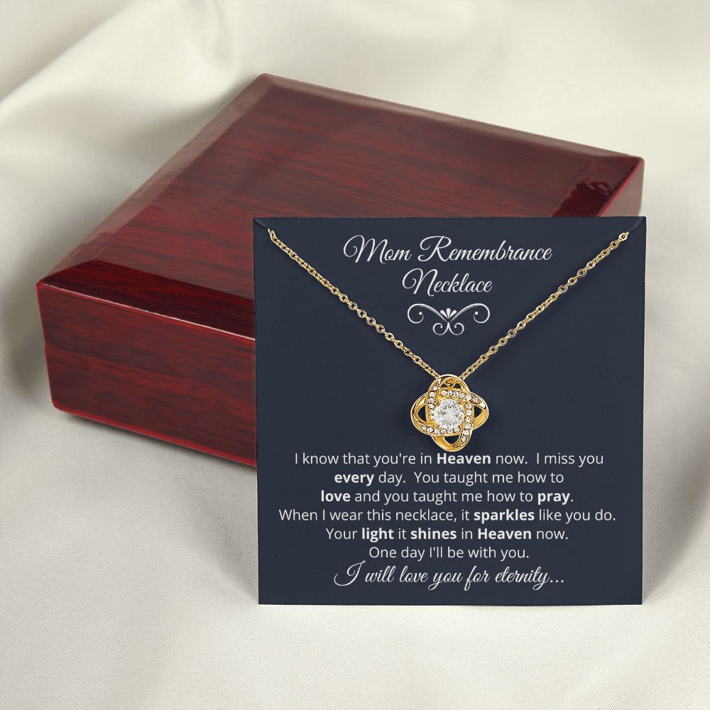 Mom Remembrance Necklace | Love Knot Necklace