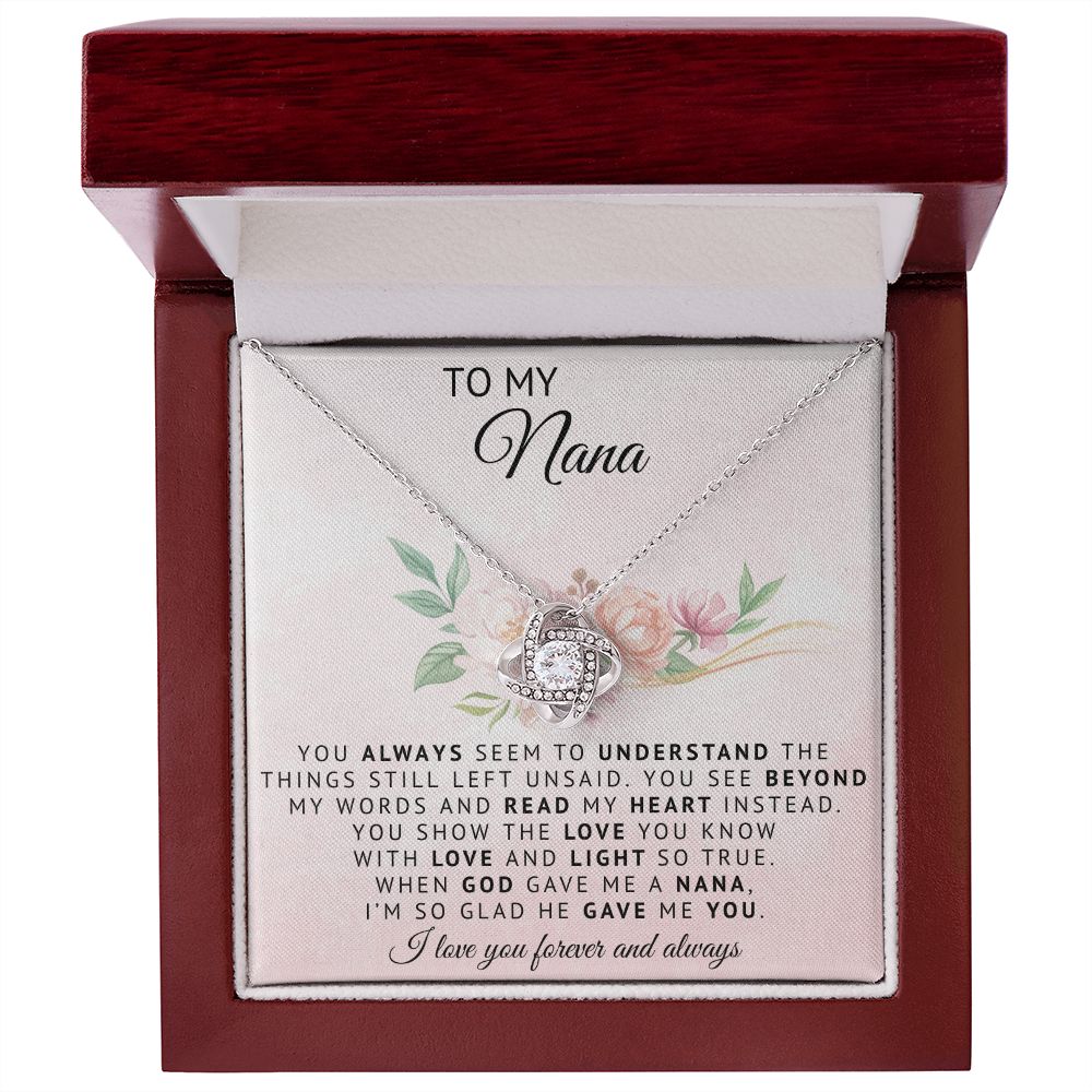 To My Nana | God Gave Me A Nana | Love Knot Necklace