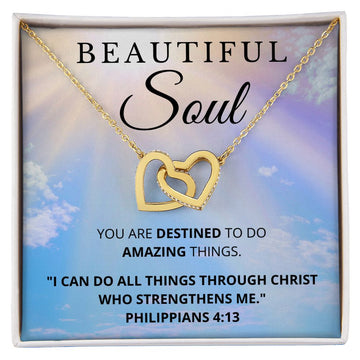 Best Friend Gift | Beautiful Soul | Interlocking Hearts