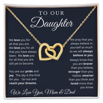 Gift for Daughter from Mom and Dad, Graduation Gift for Daughter To Our Daughter Necklace Love To Daughter Birthday College Graduation Gift