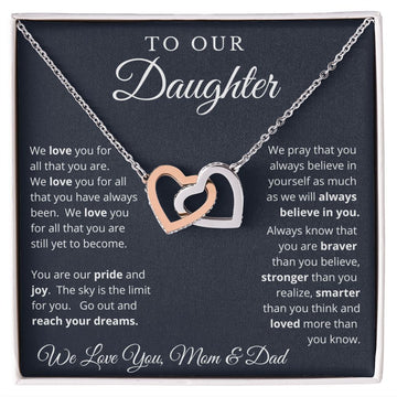 Gift for Daughter from Mom and Dad, Graduation Gift for Daughter To Our Daughter Necklace Love To Daughter Birthday College Graduation Gift