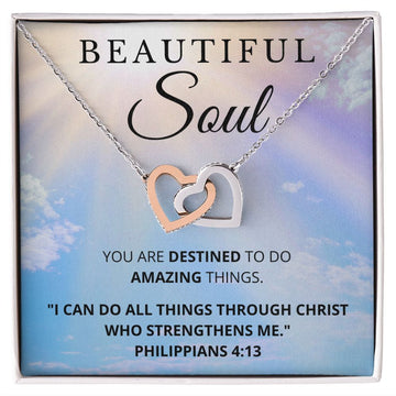 Best Friend Gift | Beautiful Soul | Interlocking Hearts