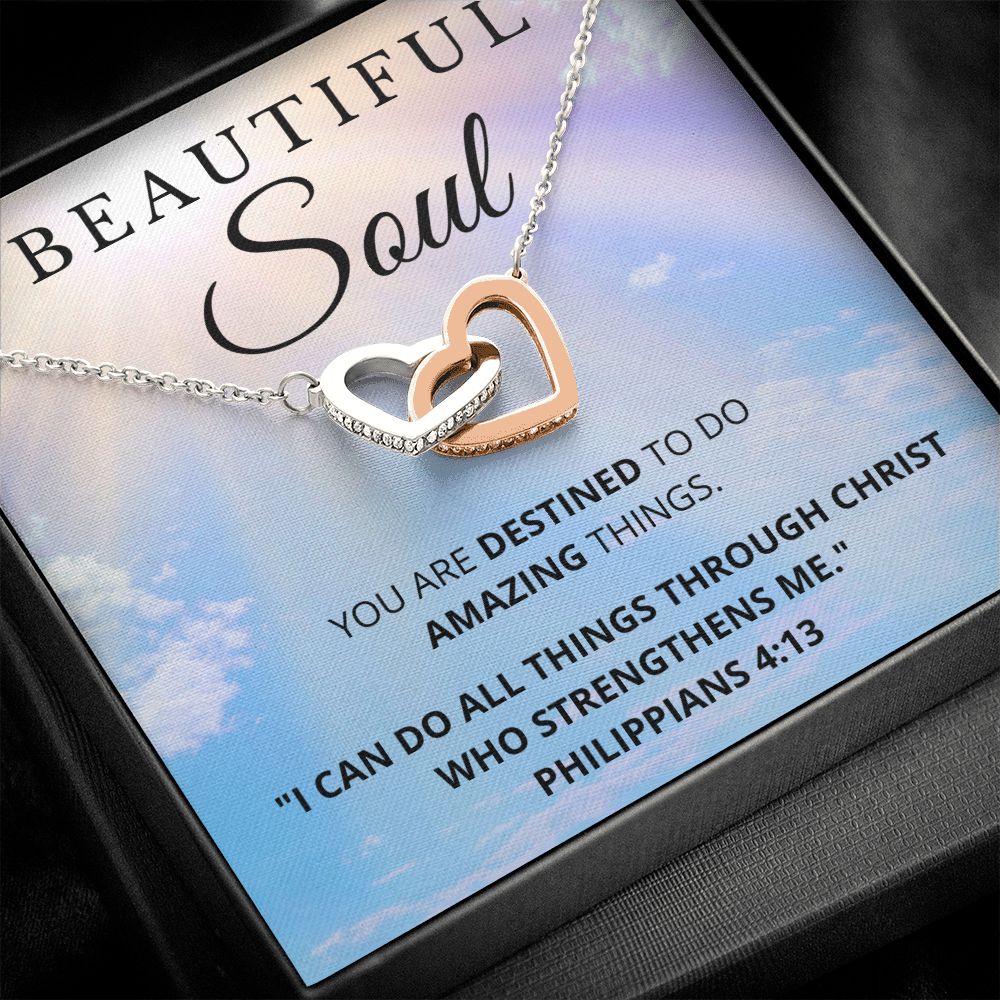 Best Friend Gift | Beautiful Soul | Interlocking Hearts