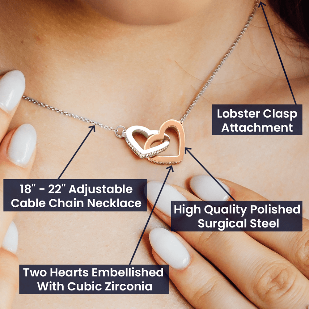 To My Loving Mom from Daughter | Everything I Am | Interlocking Hearts Necklace
