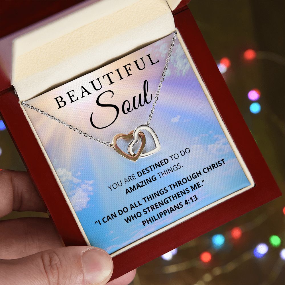 Best Friend Gift | Beautiful Soul | Interlocking Hearts
