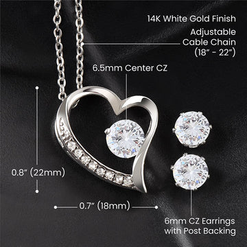 To My Stunning Wife | My Heart to You | Forever Love Necklace and Earring Set