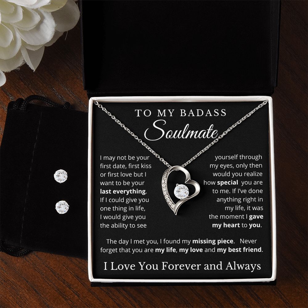 To My Badass Soulmate | Forever Love Necklace and Earring Set