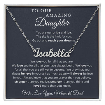 Gift for Daughter from Mom and Dad, Graduation Gift for Daughter To Our Daughter Necklace Love To Daughter Birthday College Graduation Gift