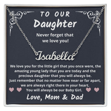 To Our Daughter from Mom and Dad | Name Necklace