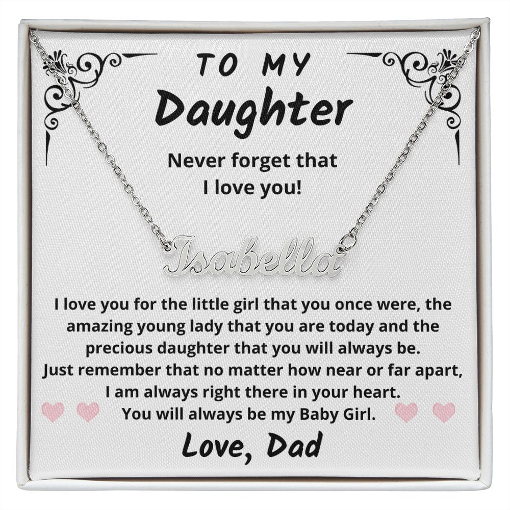To My Daughter from Dad | Name Necklace | Baby Girl