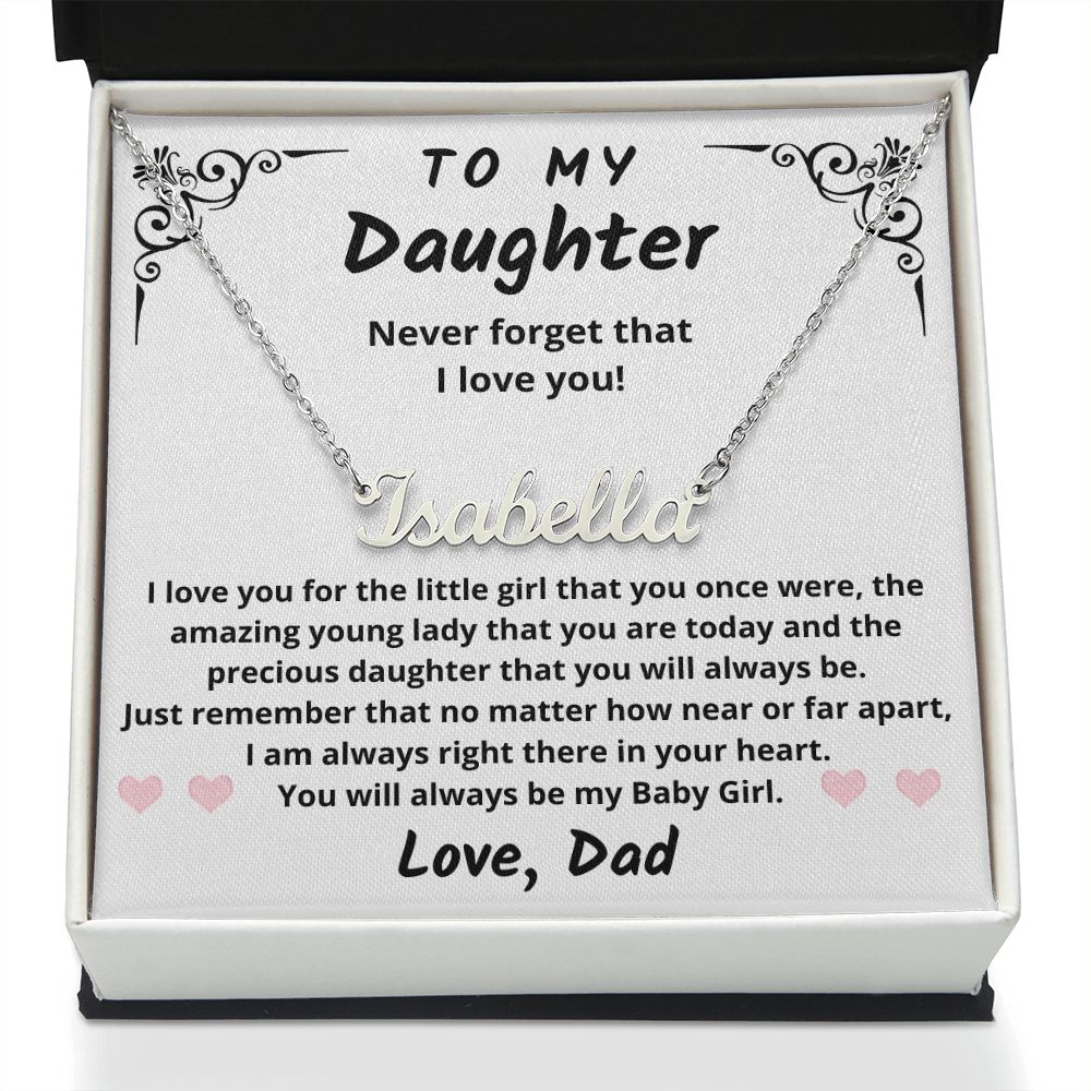 To My Daughter from Dad | Name Necklace | Baby Girl