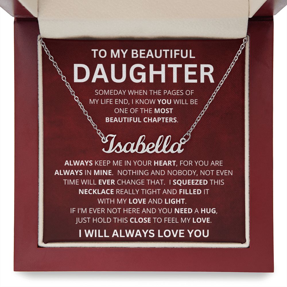 To My Beautiful Daughter | Most Beautiful Chaper | Name Necklace