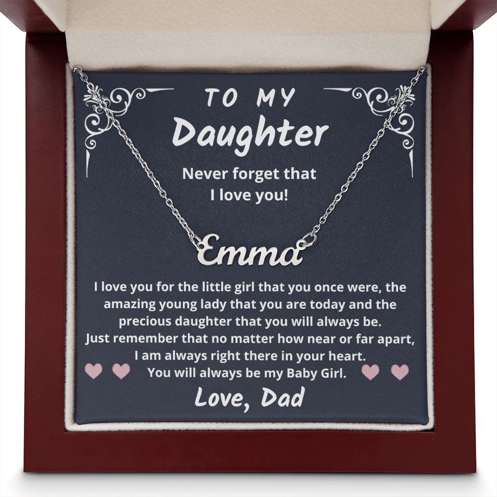 To My Daughter from Dad | Name Necklace | My Baby Girl