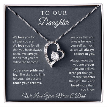 Gift for Daughter from Mom and Dad, Graduation Gift for Daughter To Our Daughter Necklace Love To Daughter Birthday College Graduation Gift