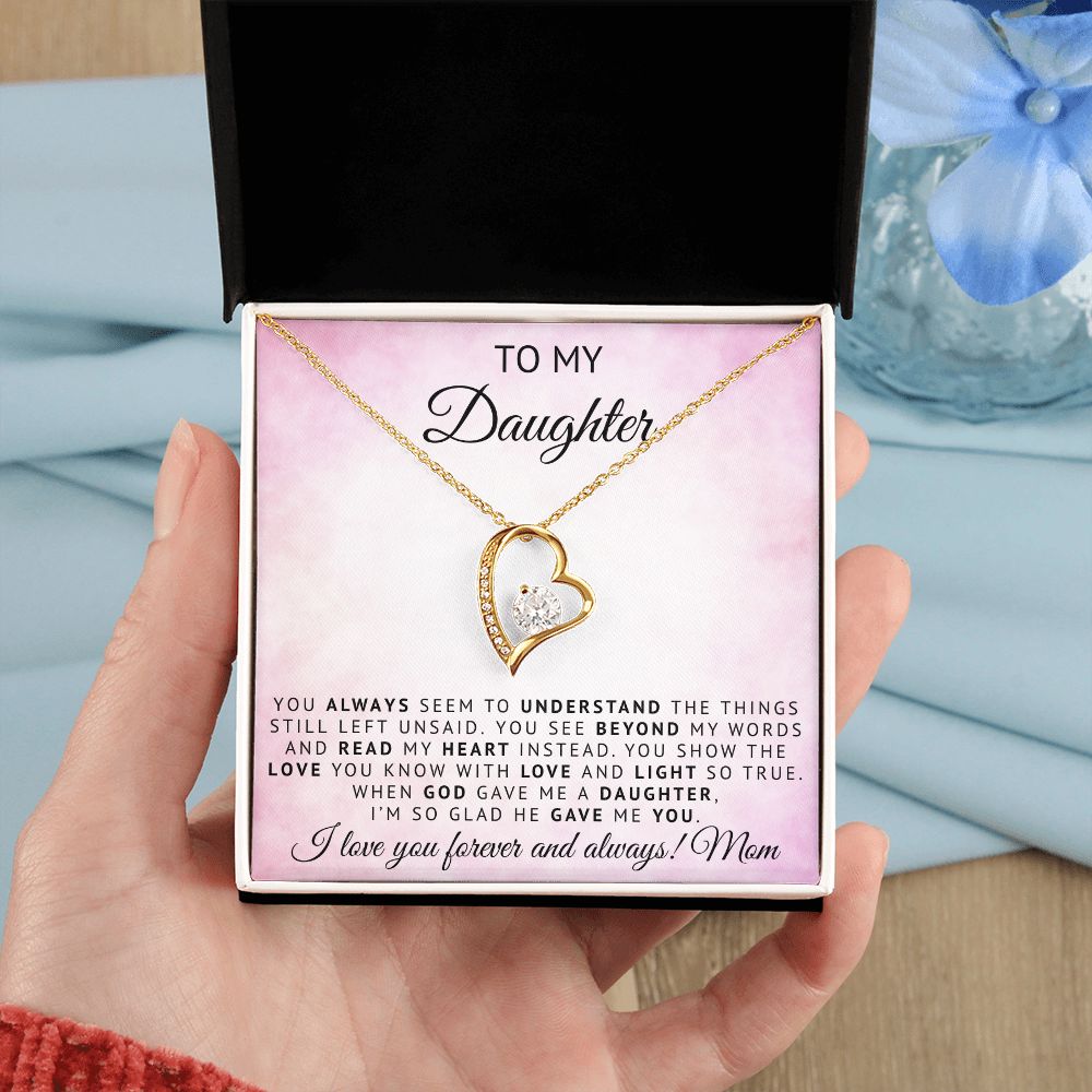 To My Daughter | God Gave Me A Daughter | Forever Love Necklace