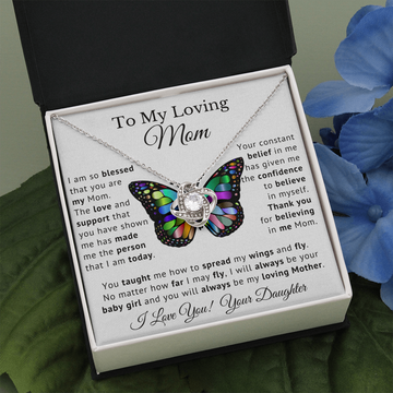 To My Loving Mom - Love Knot - White BG