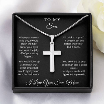 Memories Cross Necklace for Son
