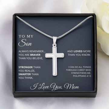 To My Son Cross Necklace